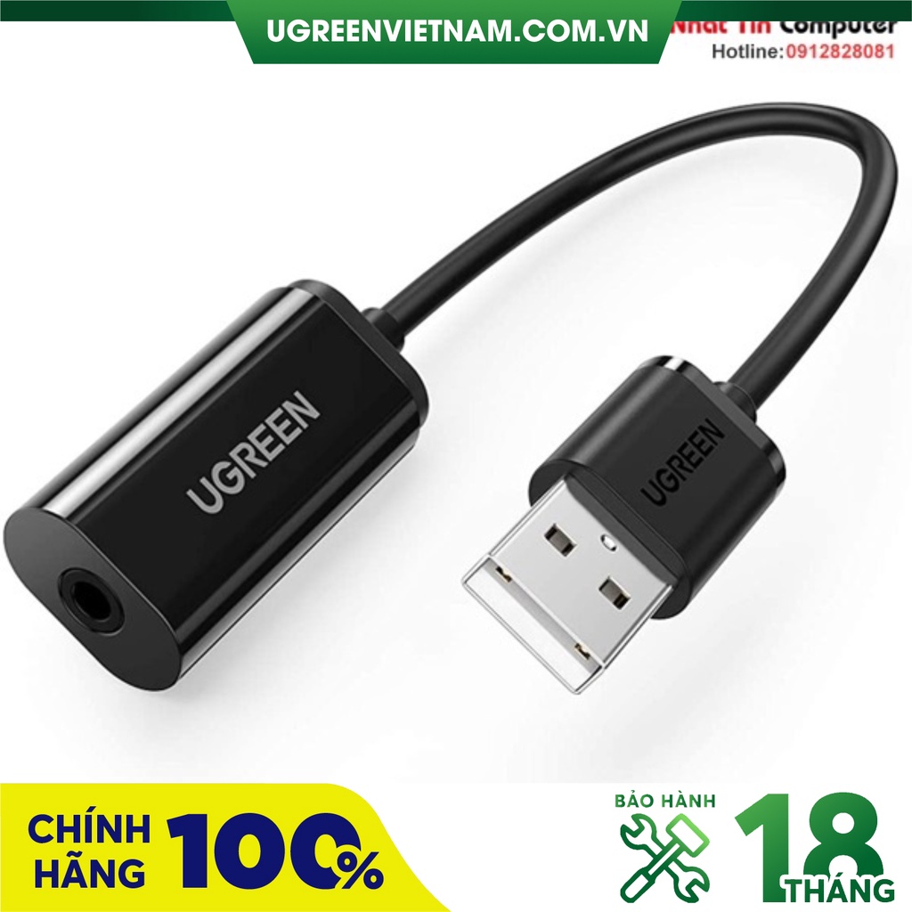 Card sound USB 2.0 to 3.5mm Mic & Loa Ugreen 10330 cao cấp