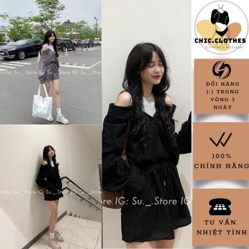 Set 3 Món Áo Khoác, Áo Ba Lỗ Body Kèm Quần Short ♥️ Bộ mặc thu đông phong cách sexy hip hop Ulzzang