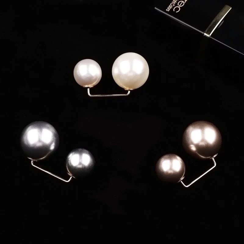 Set 3 ghim cài áo hợp kim đính hạt ngọc trai nhân tạo thời trang