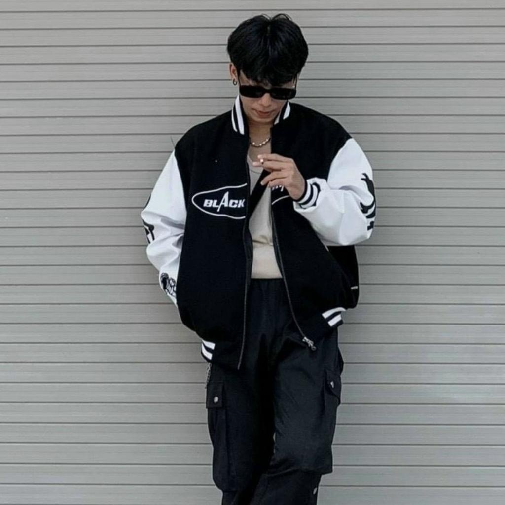 Áo khoác dù nam nữ AKD36 BLACK LECHAU bomber jacket 2 lớp unisex form rộng ulzzang streetstyle hottrend rẻ đẹp xịn