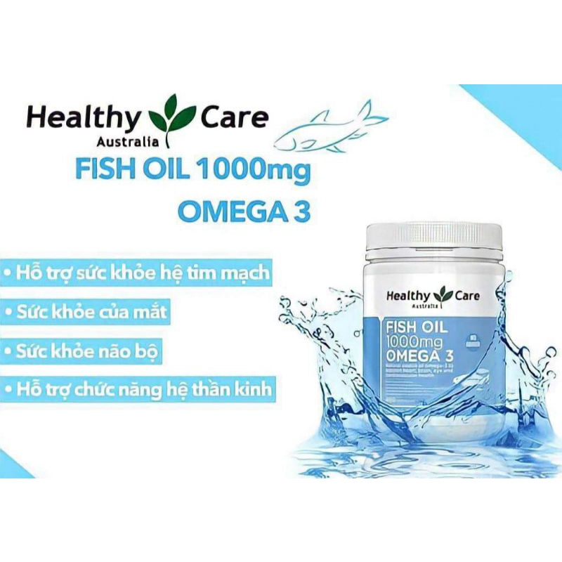 Fish oil 1000mg omega 3 Healthy Care Úc