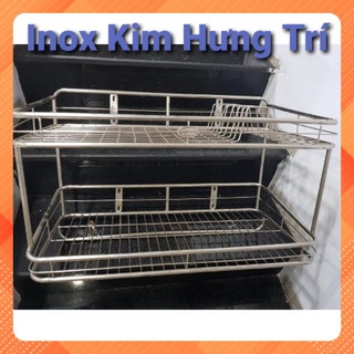 Kệ chén dĩa treo 2 tầng inox-kệ treo 2 tầng ống inox