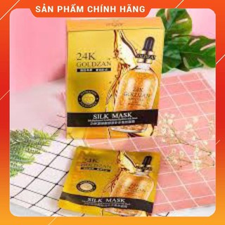 Hộp 10 miếng mặt nạ giấy 24k Goldzan cung cấp colagen dưỡng da trị khô da