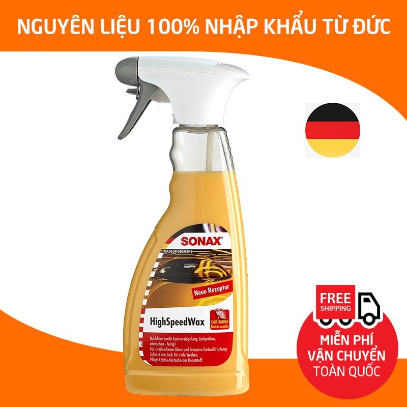 Dung dịch xịt phủ đánh bóng  SONAX highspeed wax 500ml, bảo vệ nhanh mặt sơn cho ô tô-_SN-288200