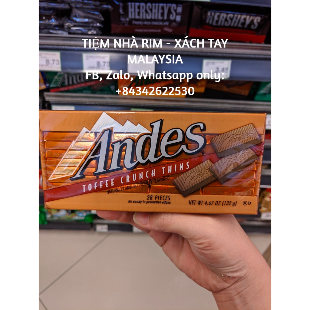 KẸO CHOCOLATE ANDES ĐỦ VỊ - XÁCH TAY MALAYSIA