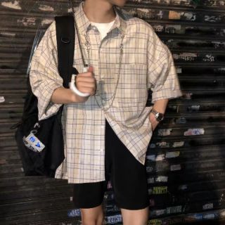 [ORDER+CÓ BIG SIZE] Áo sơ mi kẻ kèm chuỗi xích Unisex Ulzzang siêu chất 😍