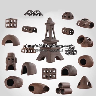 ĐỒ CHƠI TÉP KIỂNG THỦY SINH TRÚ NGỤ SINH SẢN GỐM NÂU CÂN BẰNG PH CHO BỂ