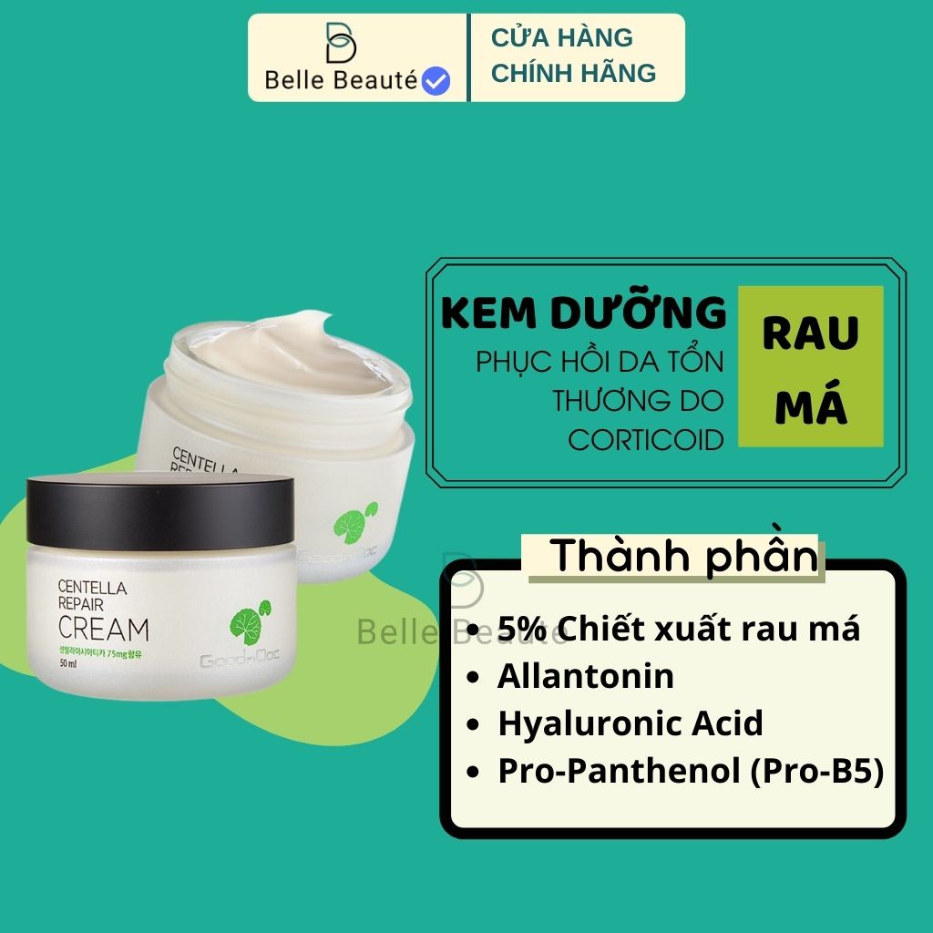 Kem Dưỡng Ẩm Phục Hồi Da Goodndoc Centella - Aloe Vera - Snaill Ultra Cream 50g | CHÍNH HÃNG