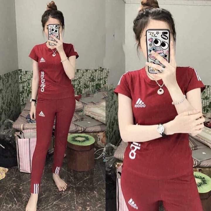 SET ĐỒ THỂ THAO COTTON - LOGO THÊU - SP Y HÌNH