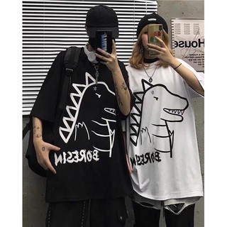 Áo thun khủng long kl1 tay lỡ oversize unisex