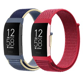 Dây đeo đồng hồ thông minh bằng nylon mềm cho Fitbit Charge 3 4 4 / 3