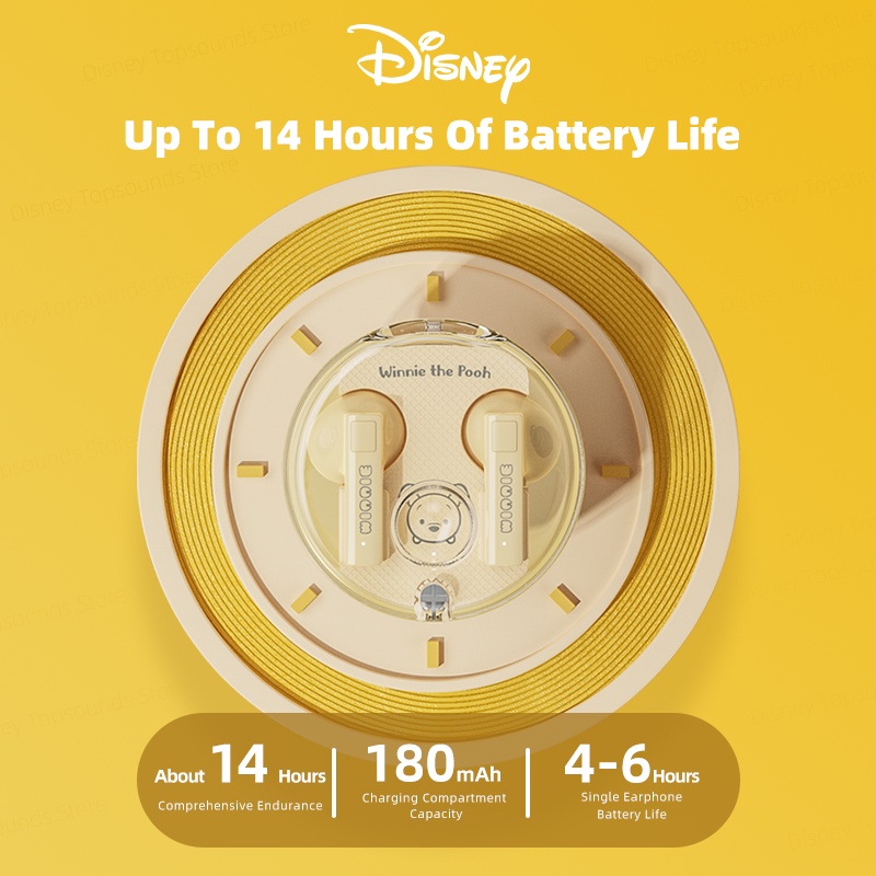 Tai nghe Disney LK-11 nhét tai không dây bluetooth 5.3 âm thanh nổi HD chống nước thời lượng pin siêu dài độ trễ thấp