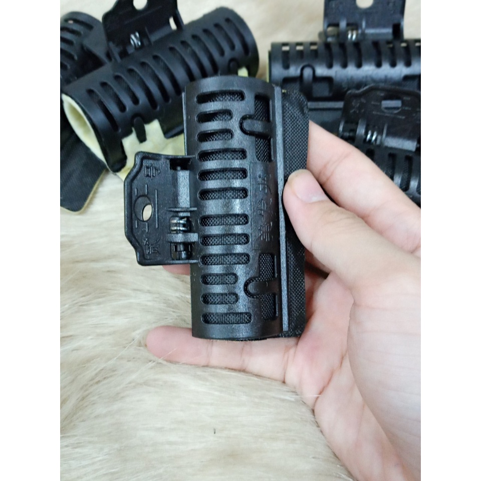 [Hàng Mới] Kẹp đen xương uốn nóng có moust cách nhiệt dày setting  đủ size lớn trung nhỏ, nhựa PVC cao cấp chịu nhiệt