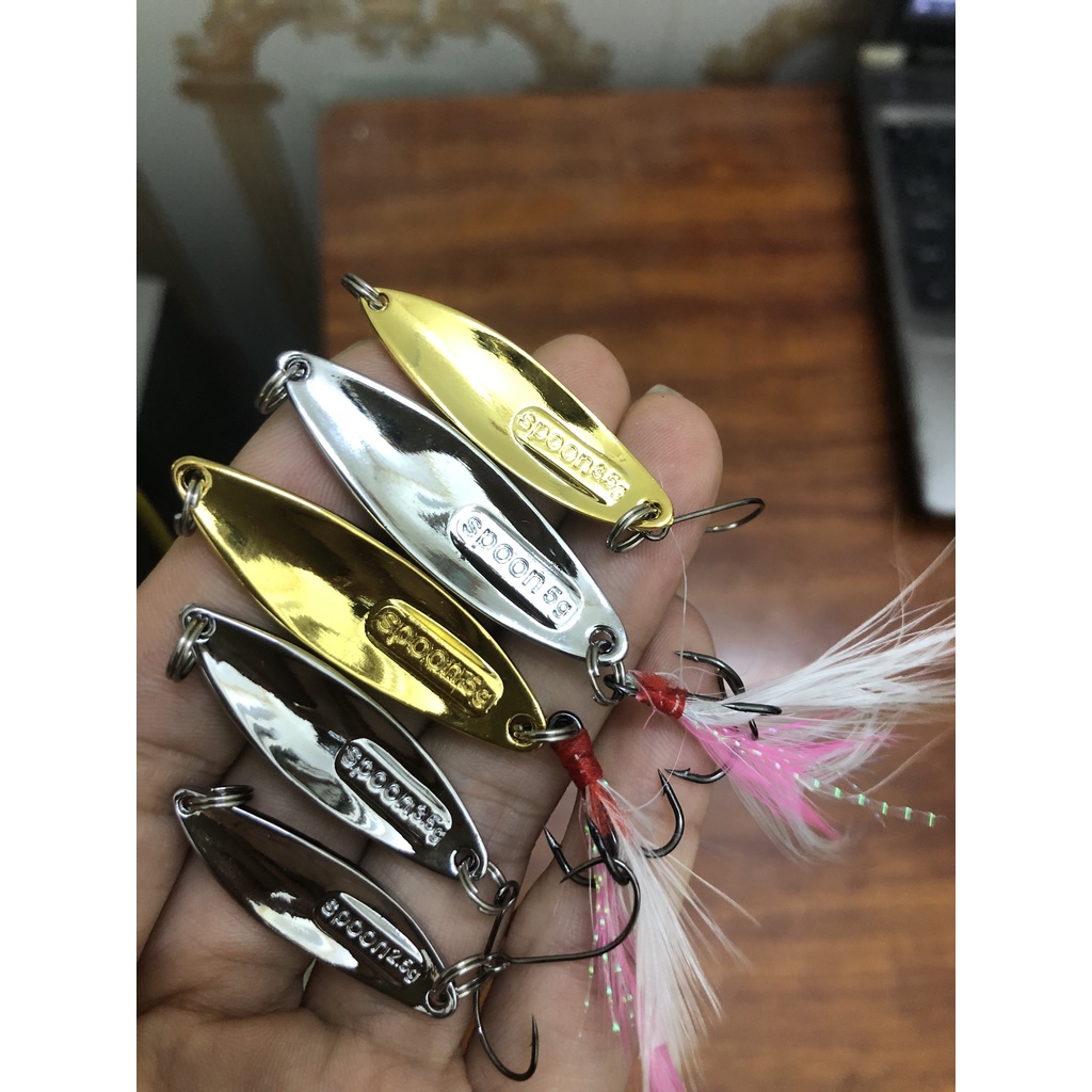 Mồi Câu Thìa Lượn Spoon Mồi Câu Lure Chuyên Câu Suối Mương Có Rãnh Phát Quang Câu Đêm