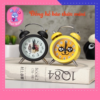 Đồng hồ báo thức mini chuông đôi cho bé, Đồng hồ mini trang trí dễ thương dáng cổ điển cho bé