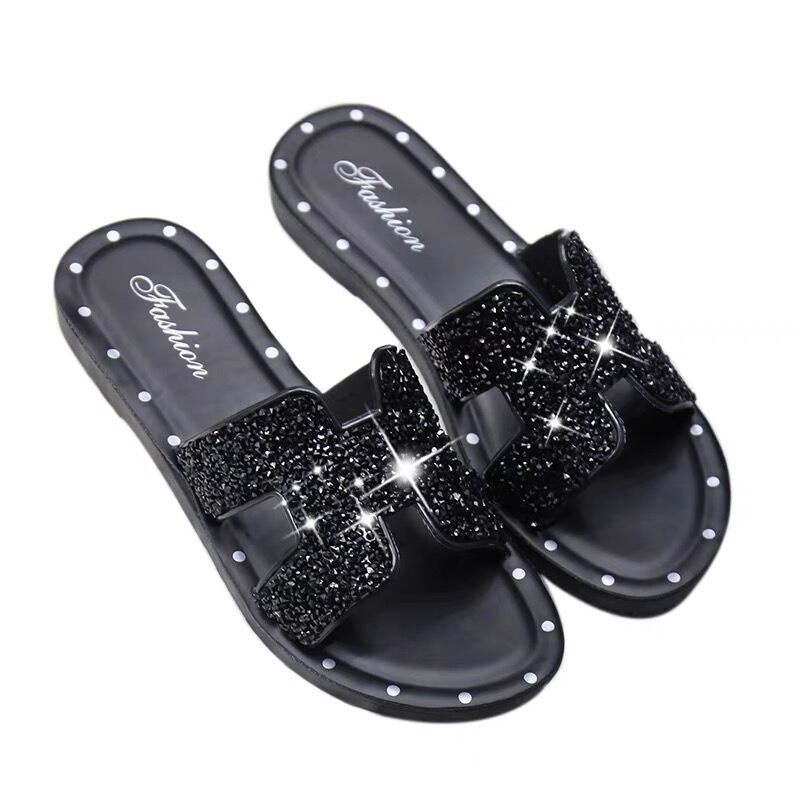 Dép Sandal Đính Đá Thời Trang Mùa Hè Cho Nữ