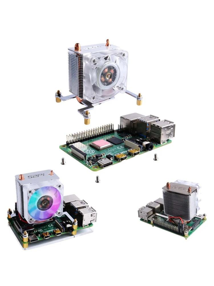 Quạt tản nhiệt cpu v2.0 5 lớp 7 màu chuyên dụng cao cấp cho raspberry pi 4b / 3b