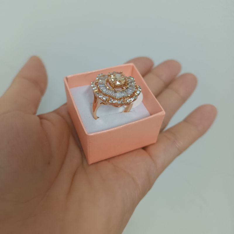 Nhẫn nữ đá oha lê lấp lánh đi tiệc đi chơi đều sang chảnh chất liệu Thép Titan không đen không bay màu