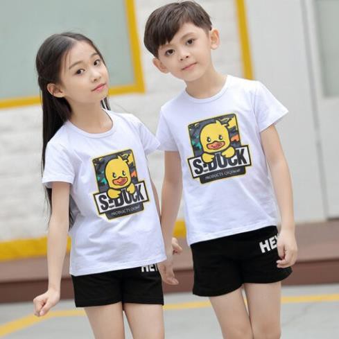 ÁO THUN GIA ĐÌNH IN HÌNH VỊT VÀNG DỄ THƯƠNG VẢI COTTON MẶC CỰC MÁT MeowShop