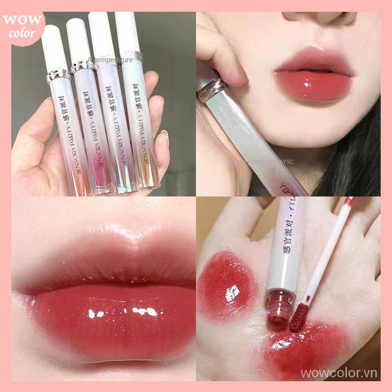 Son bóng trang điểm SENSORY PARTY không dính ly chống thấm nước lâu trôi vỏ màu bạc