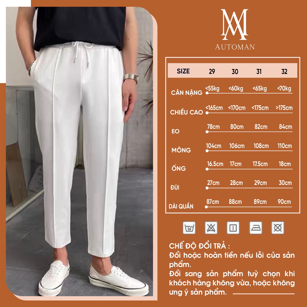 Quần tây âu ống nam đứng chất vải tuyết mưa cao  co giãn thoáng mát AUTOMAN Q28