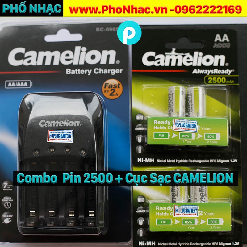Combo PIN + SẠC CAMELION Xịn Chính Hãng, Pin 2700mah+ Sạc Nhanh BC-0905A Camelion