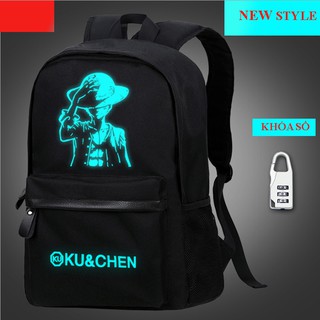 Balo Dạ Quang Phát Sáng Trong Đêm Hình Luffy, Tặng Khóa Chống Chộm ( BL68)