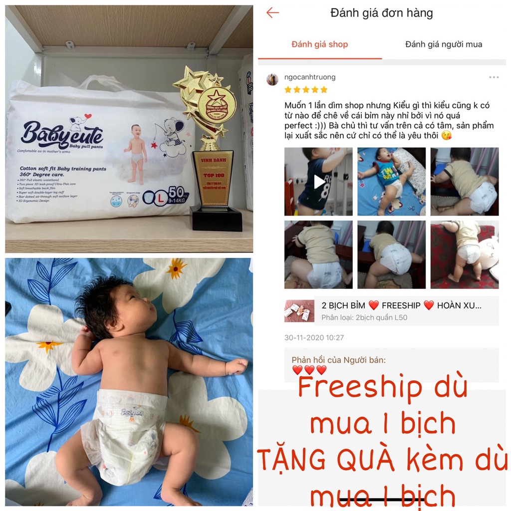 1 bịch BABYCUTE  Combo  Tã/Bỉm Quần/Dán Baby cute  Size L quần  Stepbaby, Sumikko, Takizumi, Meries, bỉm khỉ, tã voi
