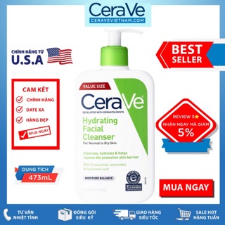  Sữa rửa mặt CeraVe Hydrating Facial Cleanser Value Size (473mL)