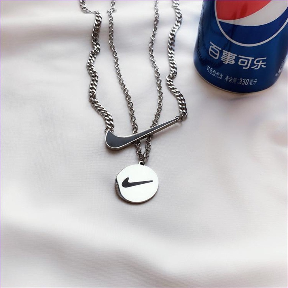 Dây Chuyền Mặt Kim Loại Khắc Chữ Nike Thời Trang Cho Cặp Đôi