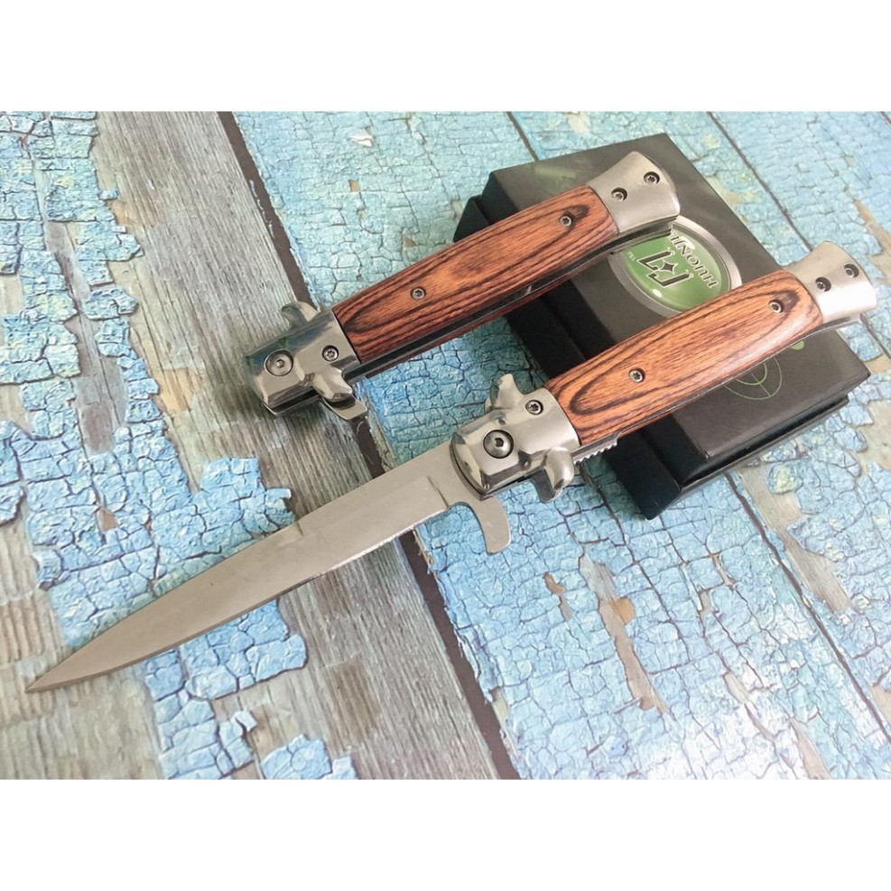 Dao Phượt Cá Kiếm Cán Gỗ Nâu Cao Cấp 23cm