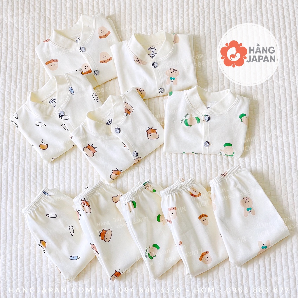 Bộ nỉ mỏng dài tay thu đông cho bé trai gái Xuất Hàn Cao Cấp Thương Hiệu Himom họa tiết ngẫu nhiên