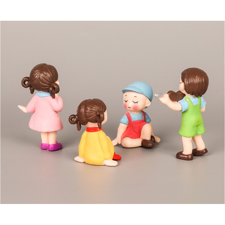 Full set bé trai, gái dễ thương trang trí tiểu cảnh quà tặng trang trí