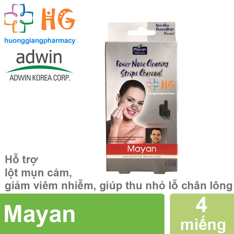 Mayan lột mụn cám than hoạt tính (4 miếng)