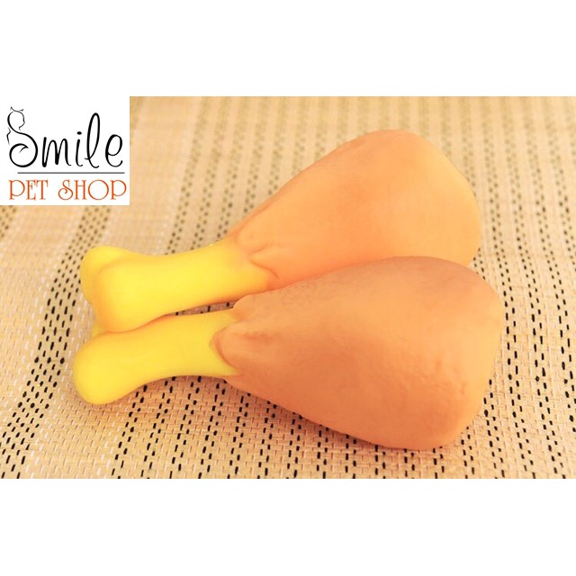 Đùi gà cao su - đồ chơi cho chó mèo, thú cưng - Smile Pet Shop