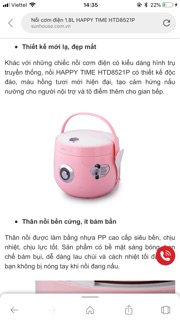 Nồi cơm điện 1.8L HAPPY TIME HTD8521P