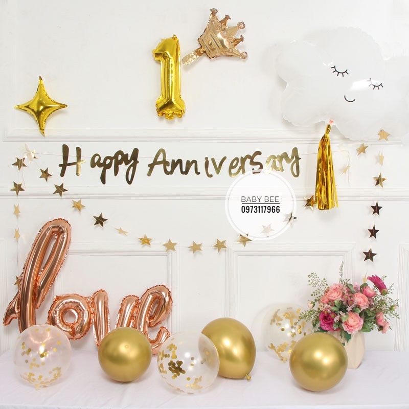 Dây Chữ Giấy HAPPY ANNIVERSARY Nhiều Mẫu