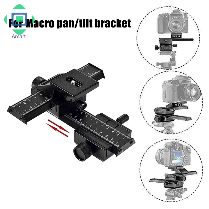 AM Aluminum 4 Way Macro Focusing Rail Slider with 1/4 Screw for Canon Nikon Olympus Camera