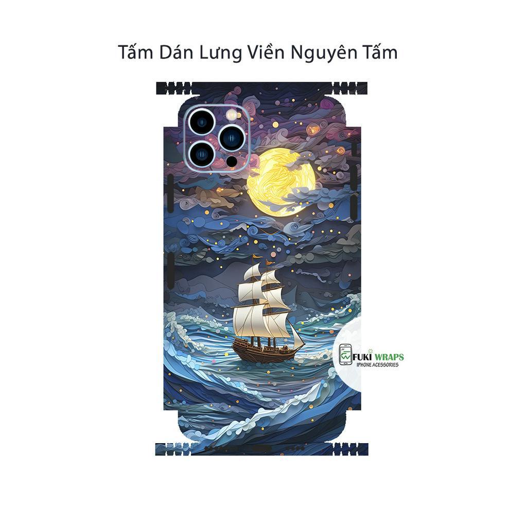 Tấm dán Skin Mặt Sau Thuyền Buồm MS02 FULL VIỀN 14 pro max , 13 pro max , 12 pro max , 11 pro max , xs max - FukiShop