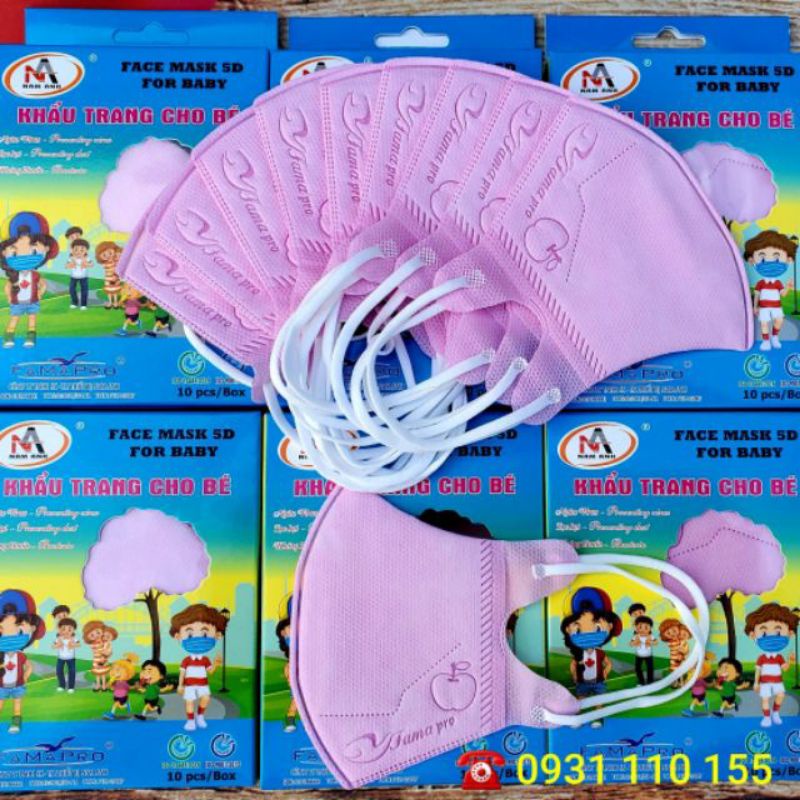 Khẩu Trang cho bé 5D 1 hộp 10 chiếc