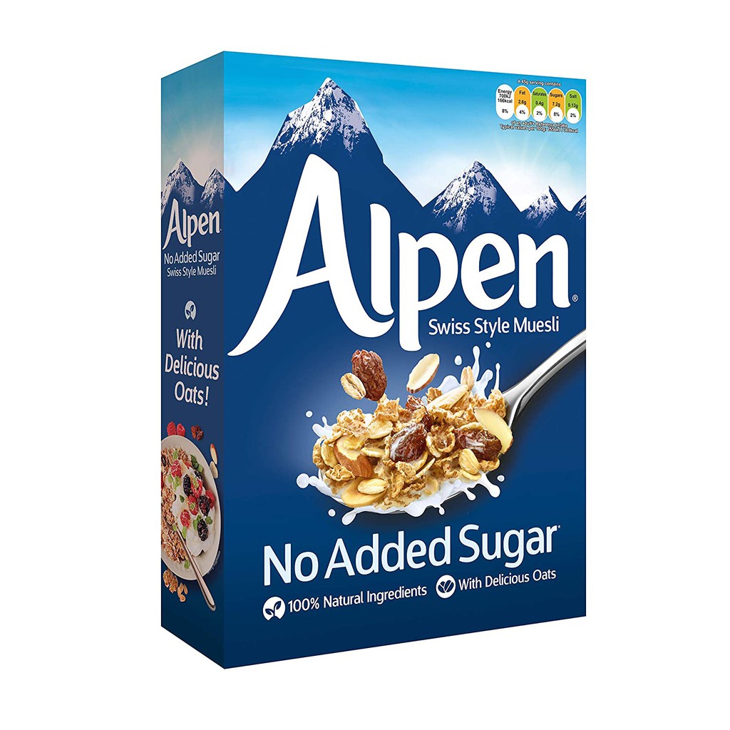 NGŨ CỐC KHÔNG ĐƯỜNG ALPEN 560G