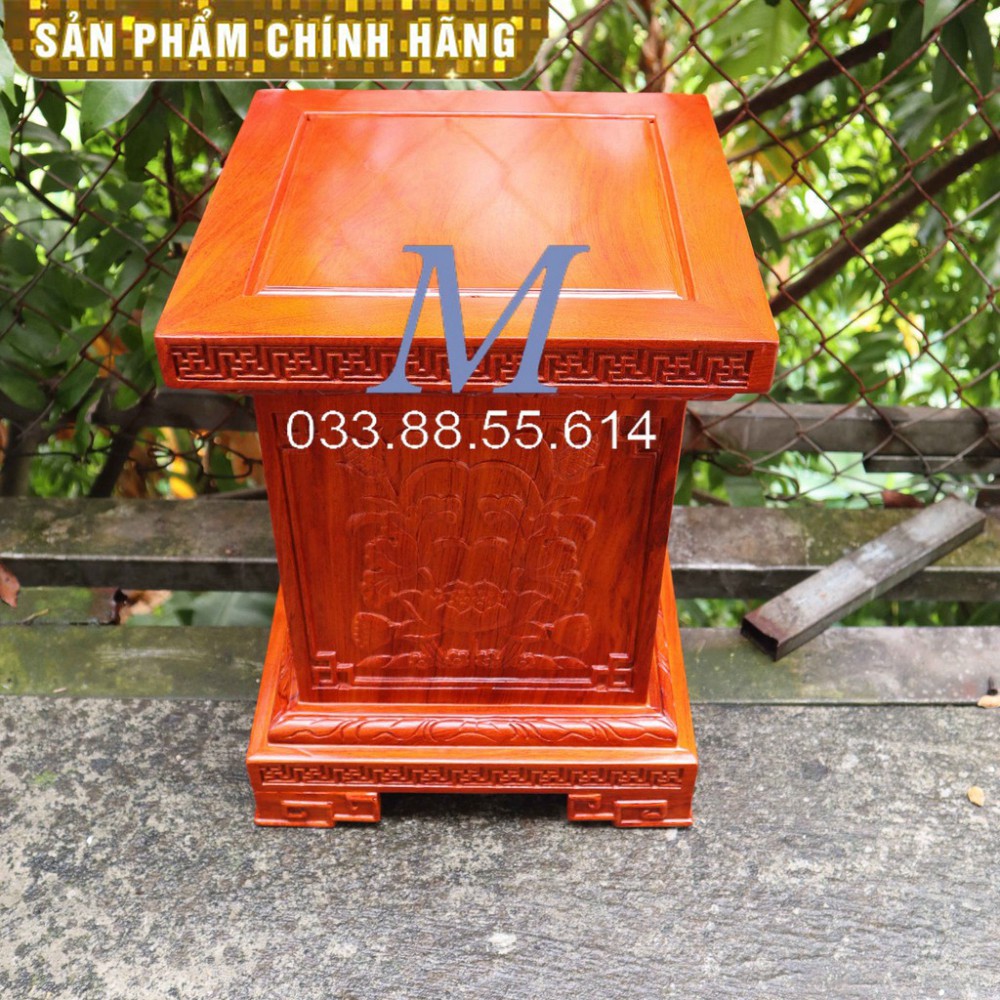 Đôn chân loa kê phong thủy gỗ hương cao 40cm