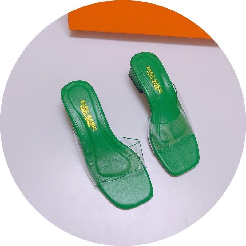 Dép guốc quai trong lệch gót vuông 4p nhiều màu hot lắm