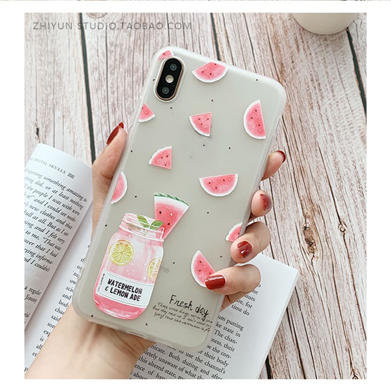 Ốp lưng iphone hình dưa hấu  điện thoại 6 6s 7 8 plus x xs xr 11 pro max se2 12 mini 12 pro max-a41a