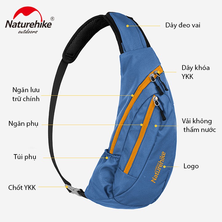 Túi đeo chéo du lịch dã ngoại thể thao chạy bộ Naturehike hàng chính hãng