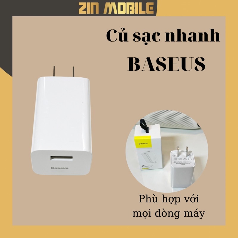 Củ sạc nhanh USB 3A, tích hợp sạc nhanh Quick Charge 3.0- phù hợp tất cả dòng điện thoại và máy tính bảng