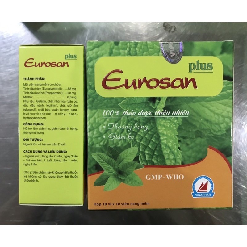 VIÊN UỐNG EUROSAN XANH Hộp 100 viên
