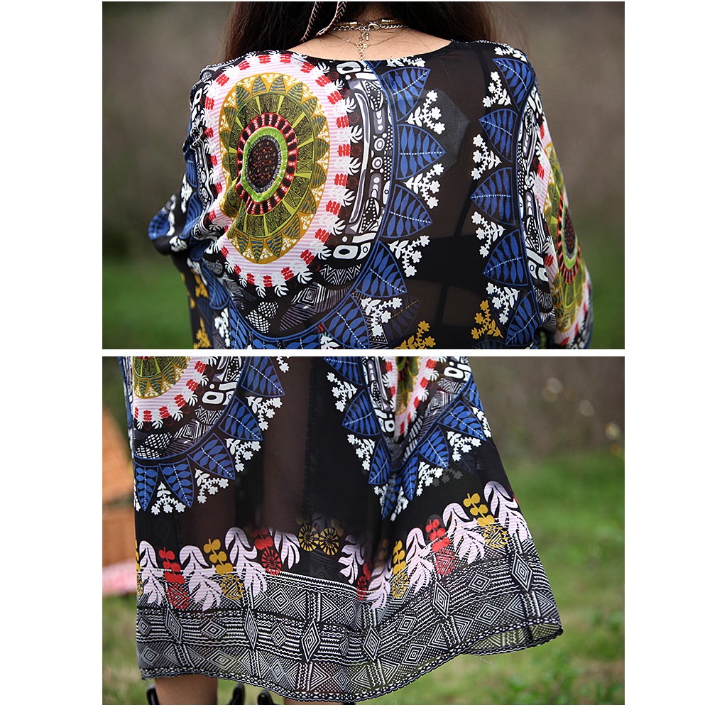 Áo khoác cardigan chiffon dáng dài in họa tiết dân tộc phối tua rua thời trang mùa hè cho nữ
 | BigBuy360 - bigbuy360.vn