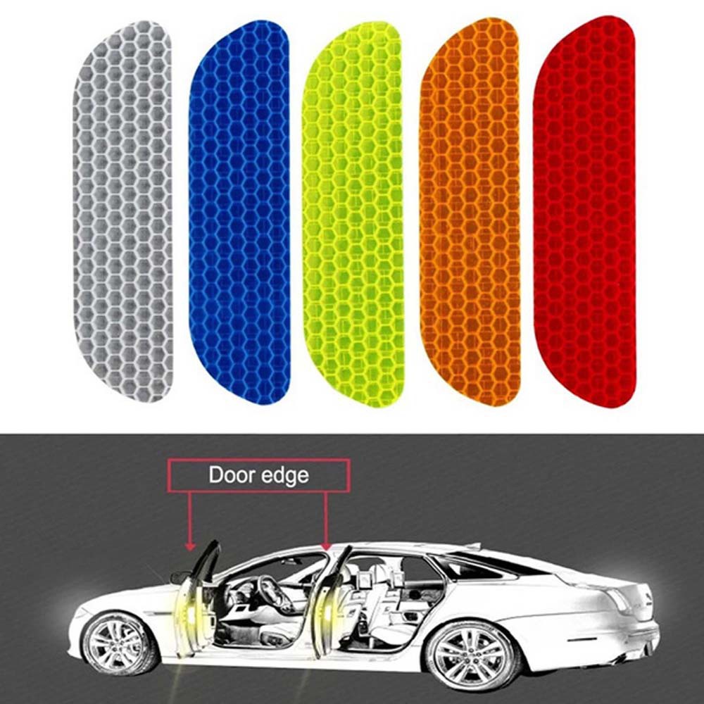 Bộ 4 Miếng Dán Phản Quang Đa Năng Cảnh Báo Cho Cửa Xe Hơi