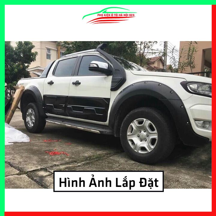 Bộ ốp nẹp sườn Ranger 2016-2022 nhựa đen bản to trang trí làm đẹp xe